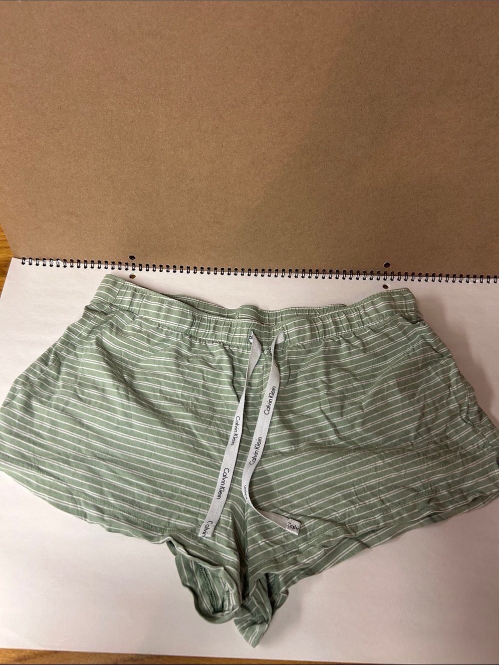 Calvin Klein Light Green Striped Women’s Lounge Shorts